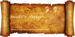 Hevér Viktor névjegykártya